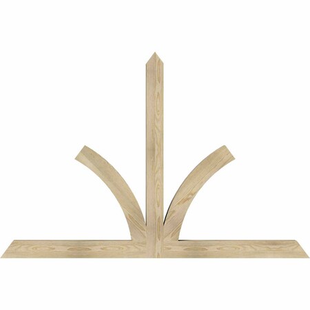 Ekena Millwork Richland Rough Sawn Timber Gable Bracket, Douglas Fir, 72"W x 48"H x 4"D x 4"F, 16/12 Pitch GBW072X48X0404RIC00RDF